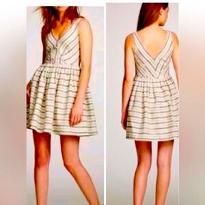 J. Crew Summer Special Occasion Dress w pockets Fit & Flare Ylw Gld & Blk Sz 2